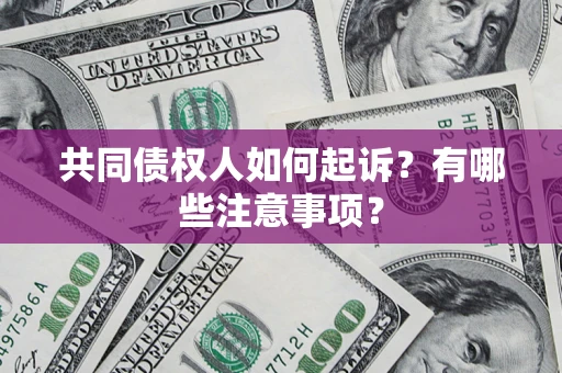 济南共同债权人如何起诉？有哪些注意事项？